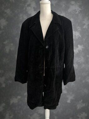 ALFANI Woman Black Sueded Leather Jacket Size 3X